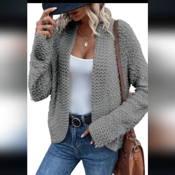 New popcorn knit cardigan - Picture 7 of 11